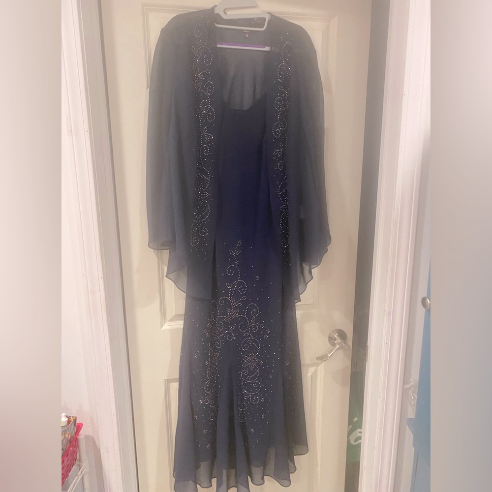 Blue 2 Piece Evening Dress - Dress and cover jacket never worn
